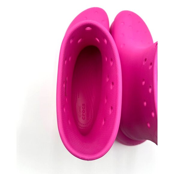 Crocs Size 12M Pink Rain Boot Lightweight Waterproof Footwear Iconic Comfort Des - Picture 8 of 11